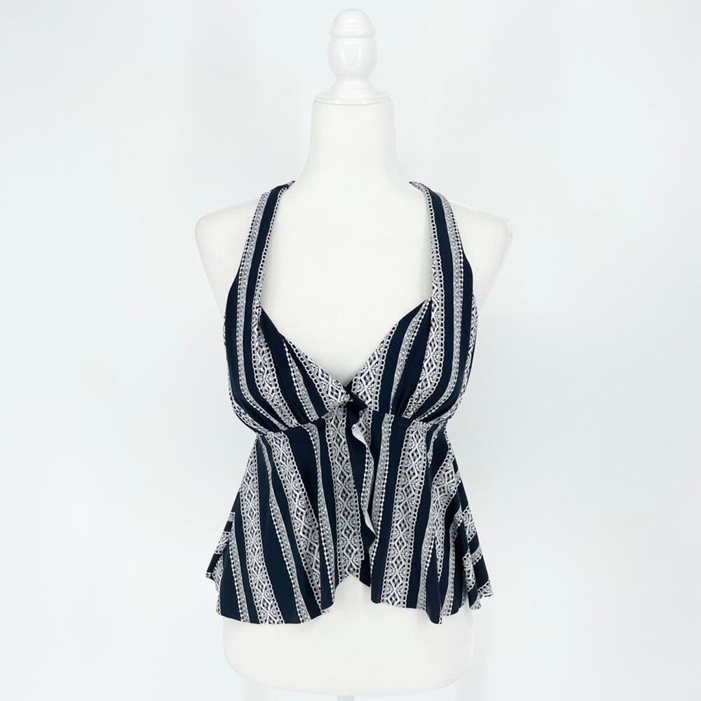 NWT Stripe Halter Bikini Top Size Small